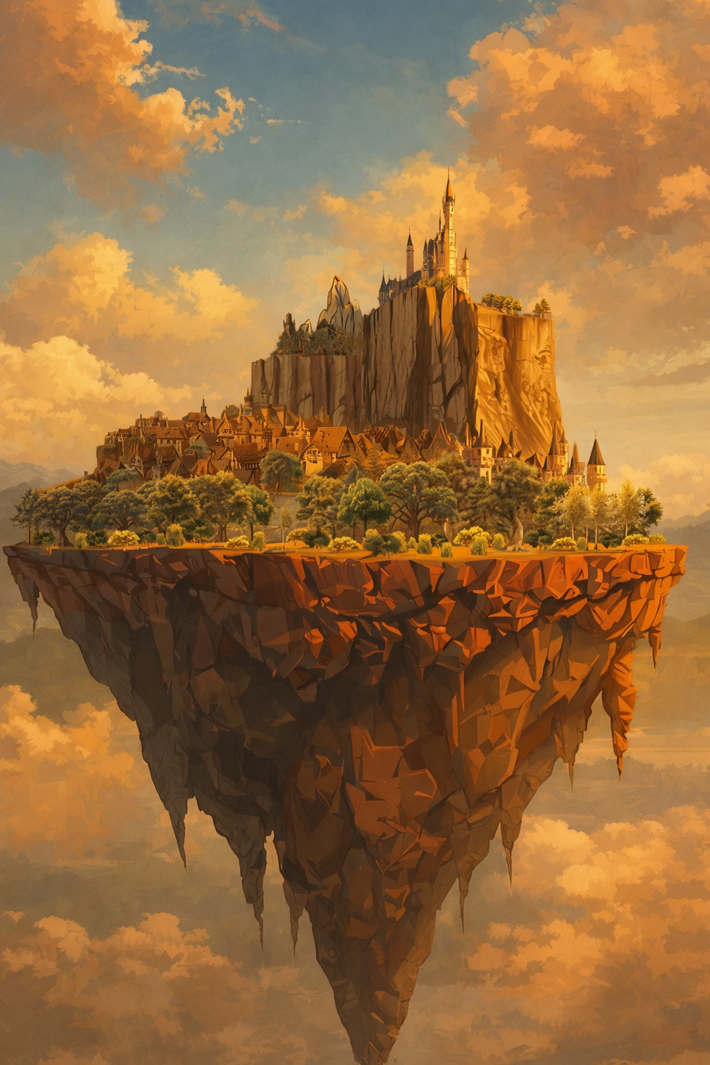 Flying city fntasy setting.
