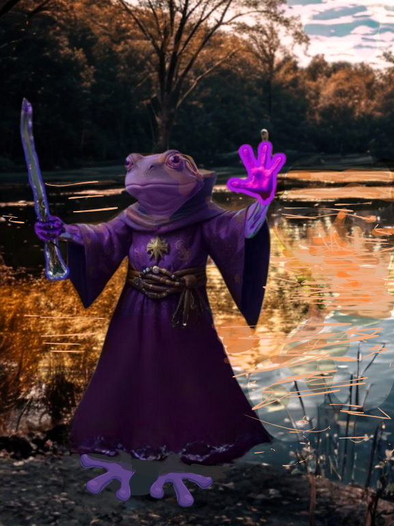 Pidwermin, purple frog and epic wizard.